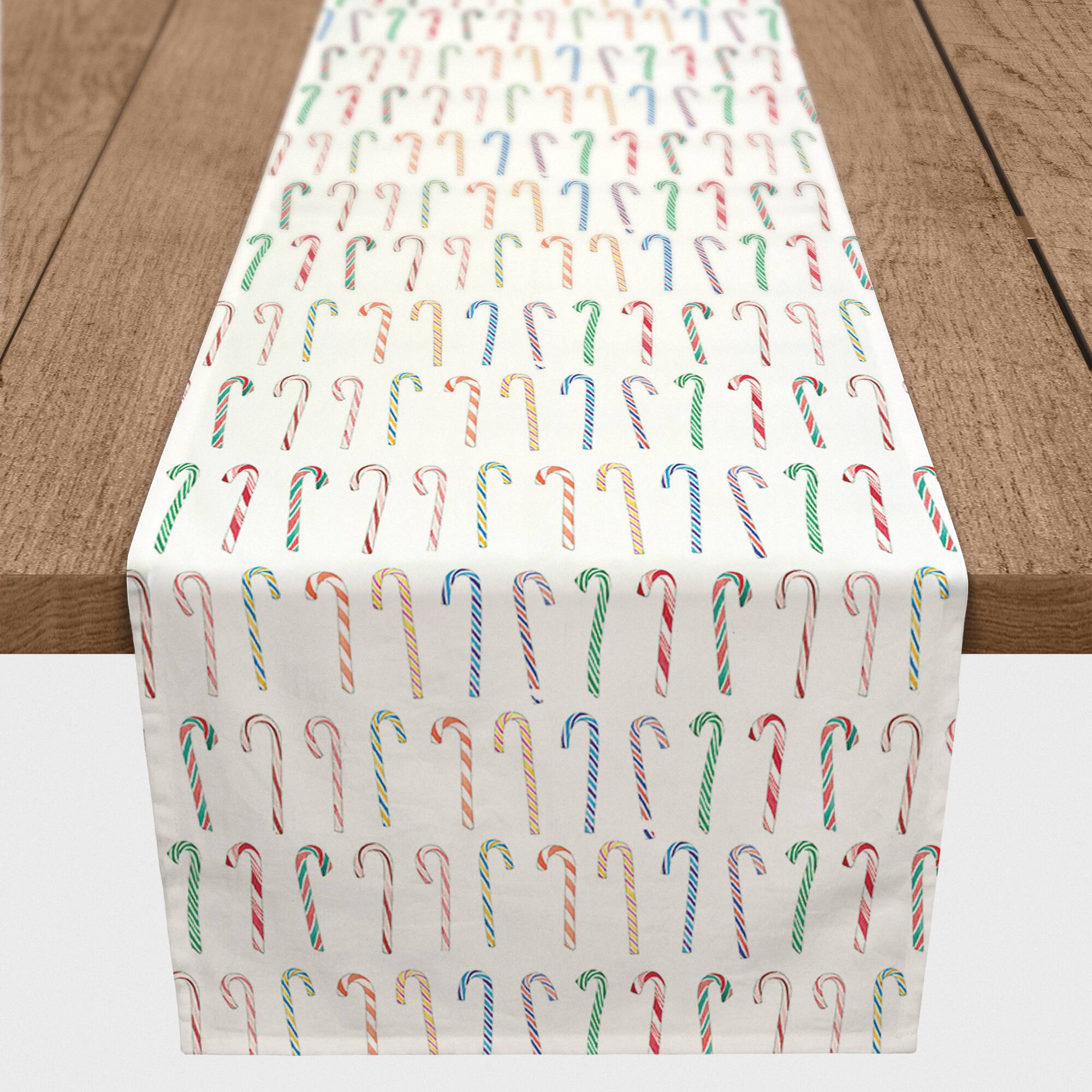 Candy Cane Pattern 16x90 Poly Twill Table Runner